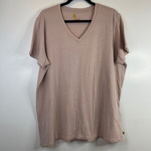 Carhartt Relaxed Fit V-Neck‎ Tee T-Shirt Womens XXL Pink Cotton Blend Casual